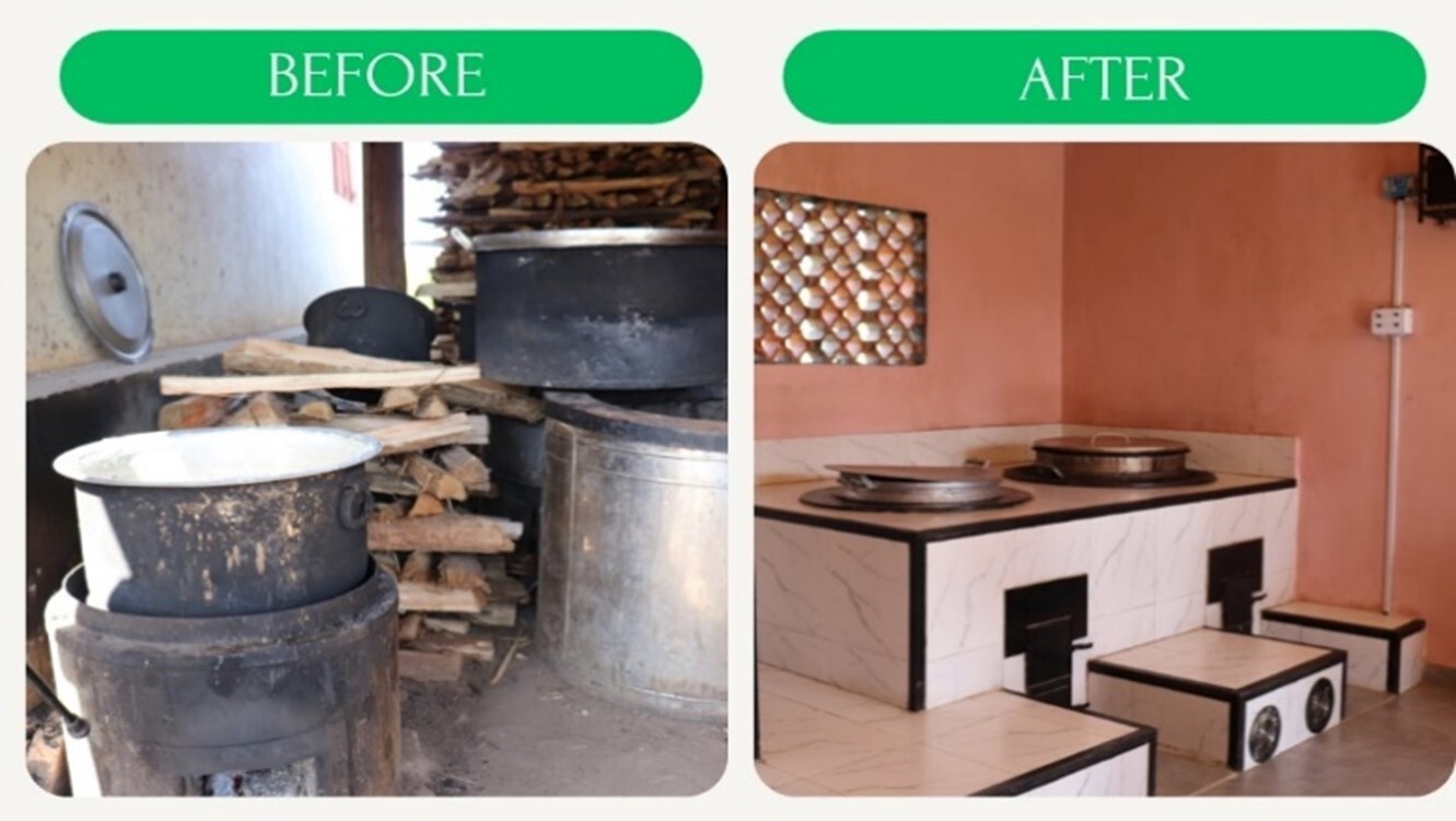 Before and After St. Lucia High School Kitchen